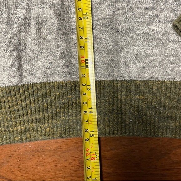 Kids GAP Heather Gray Sweater with Cat Face and Olive Trim 100% cotton sz 6/7 - Picture 7 of 9